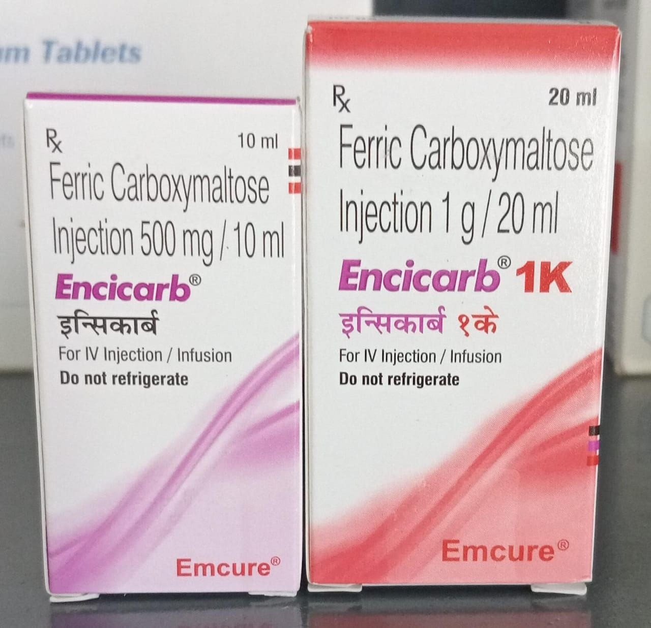 Encicarb ( Ferric Carboxymaltose Injection 500mg/ 10 ml)